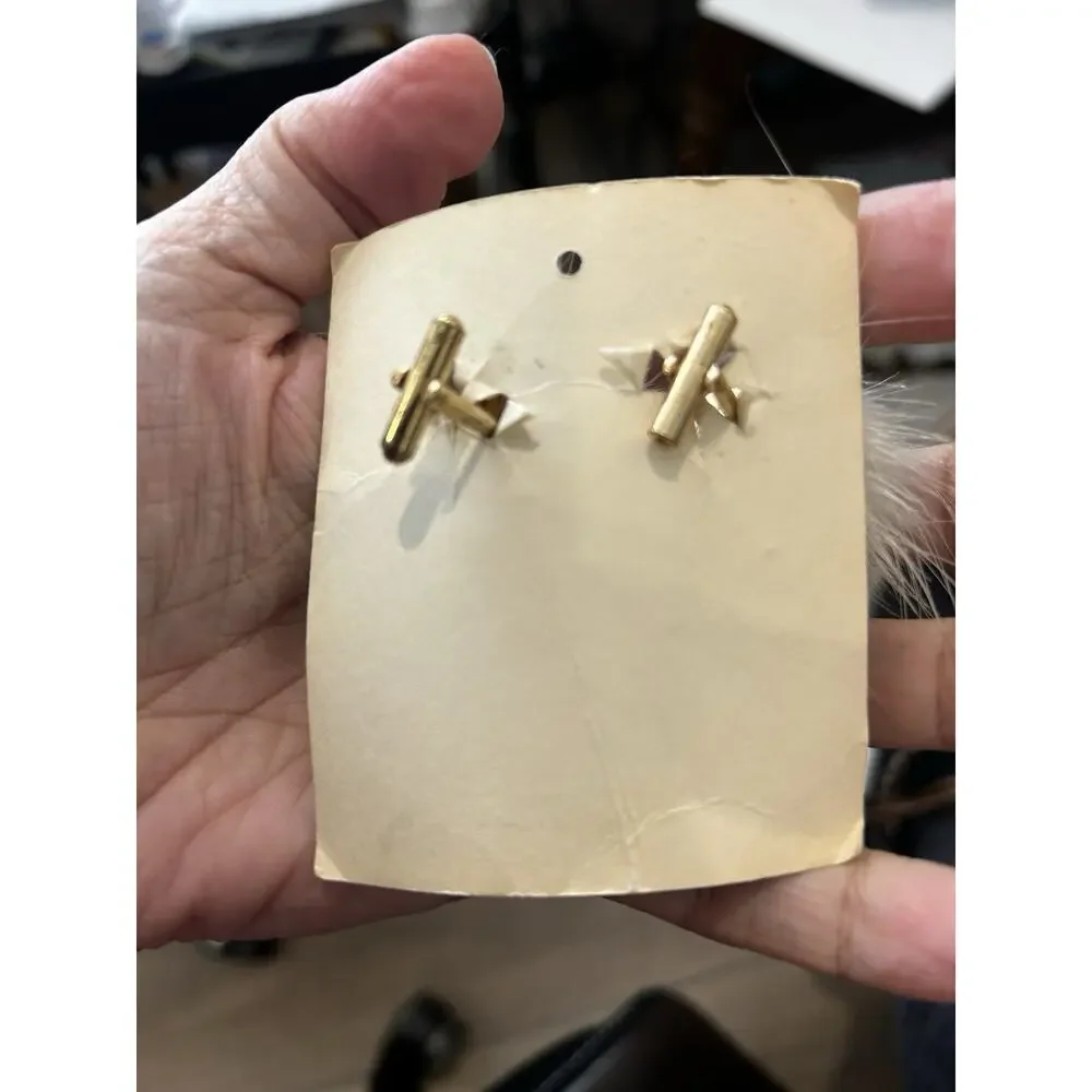Vintage 1950's Genuine Mink Fur Cufflinks Set Of 2